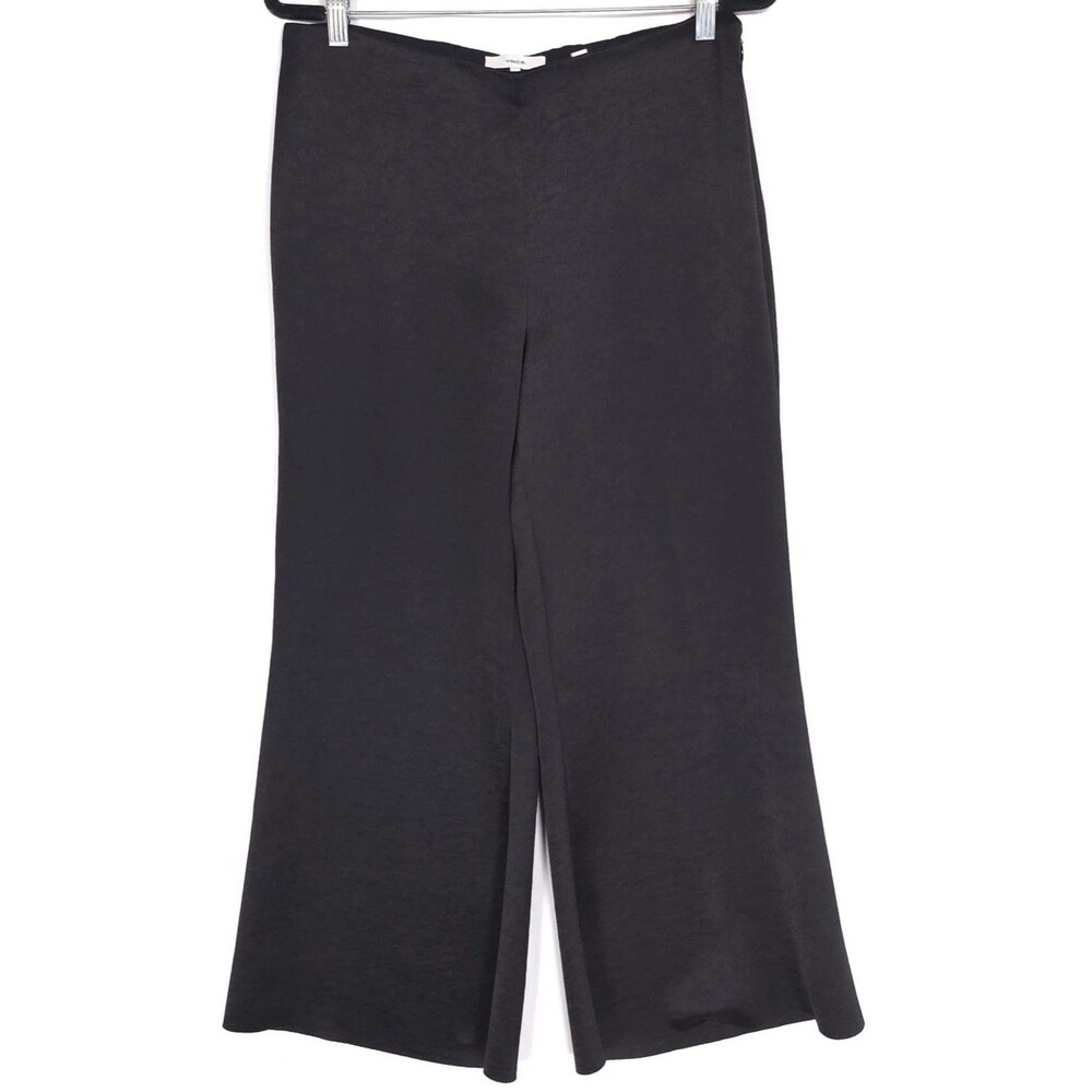 VINCE. Black Wide Leg Culotte Pants Trousers Size 8 Pull On Minimalist